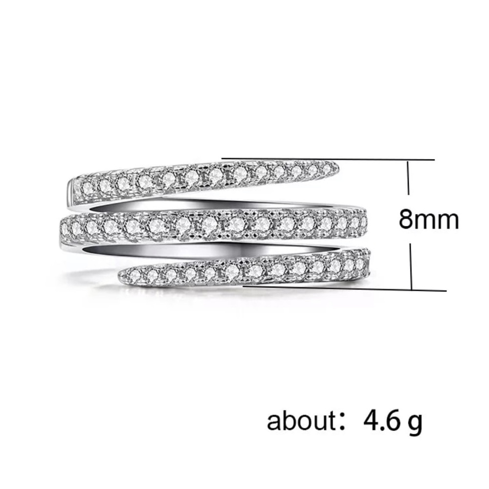 NEW 925 STERLING SILVER DIAMOND RING - Picture 2 of 6